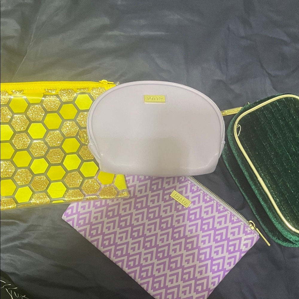 Light Lavender Cosmetic Pouch with Gold Logo